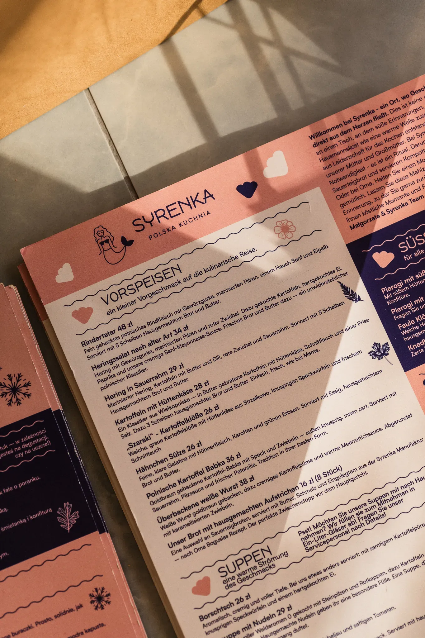 Menu restauracji syrenka - Restauracja Syrenka Kołobrzeg