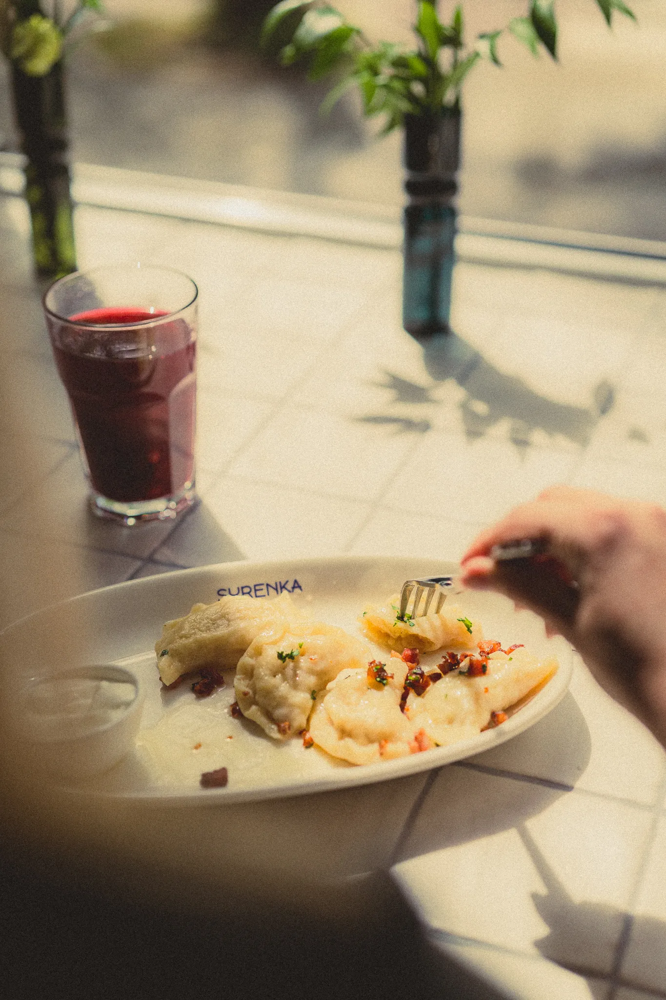 Pierogi z okrasa i kompot - Restauracja Syrenka Kołobrzeg